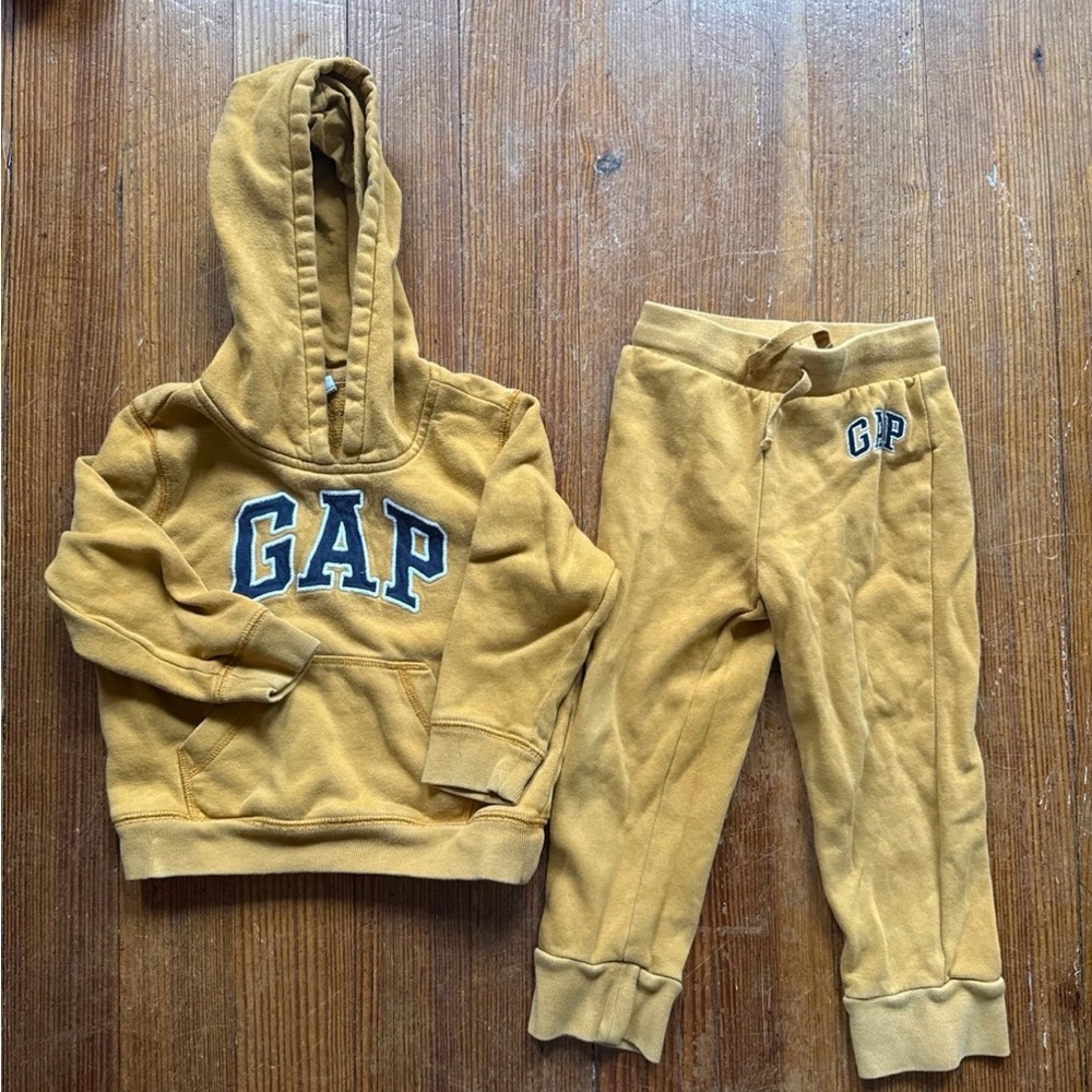 GAP Mustard Yellow Kids Hoodie & Joggers Set